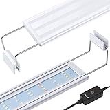 FEDOUR Full Spectrum LED Aquarium Licht–30-50cm Klassische Aquariumleuchte mit Timer,Aquarium Pflanze Licht mit Stabilen Ausziehbaren Halterungen