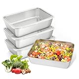 GOMETY 4er Set Aufschnittbox Fresh mit Deckel, Edelstahl Lebensmittel Aufbewahrungsbox für Kühlschrank Frischhaltedosen Groß Aufschnittboxen Gefrierbehälter Stapelbare Edelstahl-Box für Käse Fleisch