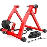 Sportneer Rollentrainer Fahrrad Rollentrainer Indoor mit 6 Widerstandseinstellungen Trainingsständer Klappbarer Stahlrahmen Magnetischer Ständer mit Geräusch Reduktions Rad für Mountainbikes