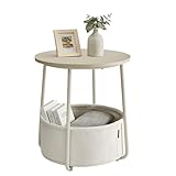 VASAGLE Beistelltisch rund, Kleiner Tisch, Couchtisch klein,...