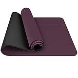 TOPLUS Preumium Yogamatte aus hochwertigen TPE, rutschfest Yogamatte Gymnastikmatte Übungsmatte Sportmatte für Yoga, Pilates,Fitness usw.- Maße 183cm Länge 61cm Breite Rot