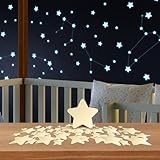 Leuchtsterne Kinderzimmer – 100 Leuchtsterne selbstklebend mit beruhigender Leuchtkraft von Homery, Leuchtsticker Kinderzimmer Aufkleber - Inkl. Kreativ & Sternzeichenanleitung