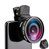 2 in 1 Handy Objektiv, Objektiv für Handykamera, Objektiv Linse Kit Lens Set, 0.45X Weitwinkelobjektiv und 12.5X Makroobjektiv, Phone Kameras Objektiv Kit für iOS und Android Smartphone, Tablets