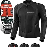 SHIMA MESH PRO Motorrad Jacke Herren mit Protektoren AIRFORCE Rückenprotektor Motorradjacke Sommer Schulter Protektor Ellbogen Textiljacke Schutzjacken Protektorenjacke Stadt (Männer, Schwarz, S)