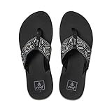 Reef Damen Spring Woven Flipflop, Black/White, 41 EU