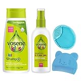 Avatopia 3-in-1 Vosene Kids Shampoo, Conditioner & Läuseschutz, 400ml + Läusenschutzspray, Silikonbürste & Kamm - 3-in-1 Haar- und Hautpflege für Kinder, ideal für Läuseprävention & empfindliche Haut