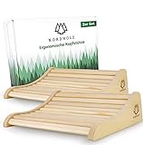 Sauna Kopfstütze Holz 2er Set - 37x33cm ideale Breite für optimalen Liegekomfort - Sauna Kopfstütze Ergonomisch handgefertigt aus langlebigem skandinavischem Fichtenholz - Hochwertiges Sauna Zubehör