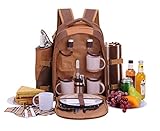 apollo walker 4 Personen Picknick Rucksack Picknick Rucksack Tasche Hamper Cooler Bag mit Geschirr Set & Decke