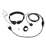 Kehlkopfmikrofon-Ohrhörer, Akustikrohr-Headset mit Finger PTT Clear Sound Kehlkopfmikrofon-Hörerkopfhörer für Alan Midland LXT600VP3