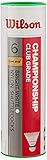 WILSON Badminton-Ball, Championship Shuttlecocks, 6-er Dose, 77 Grains, Gelb, Kunststoff/Naturkork, WRT6044YE77, Einheitsgröße