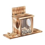 Relaxdays Eichhörnchen Futterhaus, Holz, 2 Eingänge &...