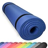 diMio Komfort-Gymnastikmatte Yogamatte in 185x60x1cm, 185x60x1.5cm, 185x90x1.5cm, 200x100x2 mit Tragegurt Phtalatfrei + SGS-geprüft (Dunkelblau, 185 x 90 x 1.5 cm (XL))