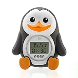 Reer Baby-Thermometer für die Badewanne mit süßem Unterwasserwelt-Motiv, kindersicheres Bade-Thermometer - Pinguin