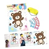 LOLIPPYY Gender Reveal Spielset Partydekoration mit Niedlichen Mustern Interaktives Geschlecht Verkünden Spiel für Shower Langlebiges Material Neutrale Dekoration für Jungen und Mädchen