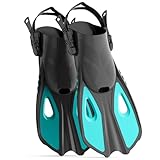 CIYYFVA Schnorchelflossen Verstellbar, Flossen Verstellbar mit Offener Ferse, Reisegröße Schwimmflossen für Schnorcheln, Tauchen & Schwimmen für Erwachsene, Kinder, Damen & Herren (XS 32-36)