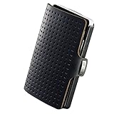 I-CLIP Original Slim Wallet Glattleder und Lochprägung (Lochprägung, Schwarz/Schwarz)