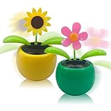 Chingde Wackelfigur Blume, Solar Tanzende Blume Solarblume Wackelfigur Wackelblume Solar Solarbetriebene Wackelblume für Auto Haus Oder Büro (2 Stück, B)