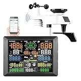 ZJFHEYUO Wetterstationen, Professionelle 0310-Wetterstation Internet Wireless mit Außensensor Regenmesser Wettervorhersage Windmesser, für Home-Office-Geschenke