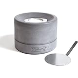 GRAURAUM Bio-Ethanol Kamin runder Tischkamin: Indoor & Outdoor Kaminfeuer - 14cm x 10cm Deko Tischfeuer für Wohnzimmertisch & Garten - Handgemacht in Deutschland