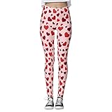 Frauen Benutzerdefinierte Valentinstag Bedruckte Hosen Benutzerdefinierte Leggings Für Leggings Laufende Lange Leggings Rucksack Jungen Aerobic-Yoga-Fitnesshose Kletter-Leggings Yogahosen (Pink, S)