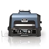 Ninja Woodfire Pro Connect XL Elektrischer Grill und Smoker mit App-Steuerung, digitaler Sonde, großer 7-in-1 Outdoor Grill und Luftfritteuse mit Woodfire Pellets