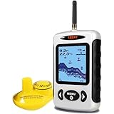 LUCKY Drahtloser Fischfinder Sonarsensor Tragbarer Sonar Fischfinder LCD Display Tiefenmesser zum Angeln Eisfischen Kajakfischen