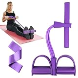 Flintronic Oberschenkeltrainer Beintrainer,4 Spannseil Sit-Up Fitness-Zugseil Pedal,Multifunktions Widerstandstraining,Bauchtrainer und Ganzkörpertrainer für Training Fitness Yoga-mit Widerstandsband