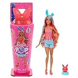Barbie Pop-Reveal-Set aus Puppe und Accessoires, Shakes-Serie, duftende süße Kätzchen-Modepuppe & Haustier, mit 8 Überraschungen inklusive Farbwechsel, JCN87