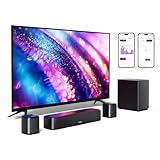 ULTIMEA 5.1 Surround Sound System, Soundbar für TV Geräte mit App Steuerung, Soundbar mit Subwoofer, 2 Surround Lautsprechern, Heimkino Soundsystem mit verstellbarem Bass, Bluetooth 5.3, Aura A30