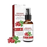 Hagebuttenöl Bio Kaltgepresst, Natural Moisturiser Premium Hagebuttenkernöl, Anti-Aging Anti-Falten-Hagebuttenöl für Gesicht, Haut, Körper, Haare, Hände (1)