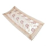 Rechteckige Spitzentischdecke für den Esstisch, bestickte Couchtischdecke Set, Polyester Vintage Deckchen Abdeckung für Küche, Teeparty, Weihnachten, Hochzeit (50 x 100 cm)(5)