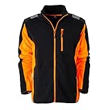 FORSBERG Sikkar, bequeme Forst Fleecejacke, leicht, hochwertig und stylisch, Farbe:schwarz/orange, Größe:L