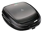 Tefal SW341B Snack Time 2in1 Kombi-Gerät Waffeleisen und Sandwichtoaster | 2 herausnehmbare | Antihaftbeschichtete Plattensets | Spülmaschinengeeignet | Wärmeisolierter Griff | ‎700 W | Grau/Schwarz