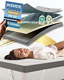 nøvera® Gel Topper 160x200cm Premium | Hohes RG 50 | H2/H3 | 7-Zonen Matratzentopper 160x200 - Hochwertige Bio-Baumwolle | 7cm Matratzenauflage 160x200 | Matratzen Topper | Mattress Topper