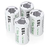 EBL Baby C Akku Adapter für AA Akkus und Batterien 4 Stück