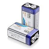 EBL 9V Block Akku 280mAh hohe Ladezyklen NI-MH 9volt wiederaufladbare Batterie 2 Stück