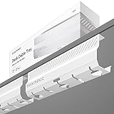 Desktronic Kabelkanal Schreibtisch Weiß 2er Set - Edelstahl Kabelmanagement Schreibtisch Kabelkanal mit 5 Kabelausschnitten - Einfach zu Installierender Kabel-Organizer - Kabelhalter