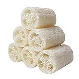 6 Stücke Luffa Schwamm Natürliche, 10cm Luffa Gurke Entfernen Dead Skin zur Körperpflege Bad und Dusche Küche Luffaschwamm Peeling Naturschwamm (Weiß - b)