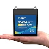 ERYY LiFePO4 Batterie 12V 6Ah, 4000+ Zyklen Mini-Lithiumbatterie mit 6A BMS, Leichte wiederaufladbare Freizeitbatterie für Camping, Solarenergiespeicher, Überwachungskameras, Fischfinder, Router