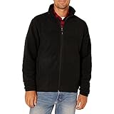 Amazon Essentials Herren Polar-Fleecejacke mit durchgehendem Reißverschluss (in Übergrößen erhältlich), Schwarz, S