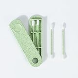 Wiederverwendbare Wattestäbchen für die Ohrreinigung, 2 Satz Wattestäbchen für Ohren, Umweltfreundliche Q-Tips für Ohren, biologisch abbaubar, waschbar, Mehrfarbig, Blau, Grün