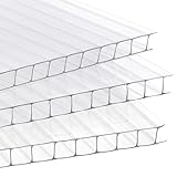 14 Stück Polycarbonat-Gewächshausplatten, doppelwandige Polycarbonat-Platten, transparente Polycarbonat-Platten für Gewächshaus, Garten, Pflanzenständerdach (59,9 cm H x 30,5 cm B x 0,4 cm T, 14