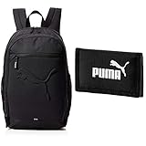 PUMA 73581 Unisex, Buzz Backpack rucksack, Schwarz, 50x34.5x5 cm & Phase Wallet Geldbeutel, Black, OSFA