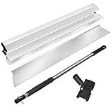 DrRobor Flächenspachtel mit Ergonomischem Griff, 800mm Spachtel Werkzeug und Austauschbarem Edelstahlblatt und 2.1m Teleskopstange