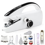 Mini Nähmaschine, Handnähmaschine Mini Elektrische Nähmaschine mit Nähzubehör,Tragbare Elektrische Schnellstichwerkzeug für den Hausgebrauch,zum Nähen von Kleidung,Vorhängen(Black)