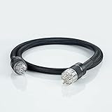 Pailvens HiFi Netzkabel 3 Polig, High End Stromkabel mit dichten Schirmgeflecht, vergoldeten EU Stecker, 12 AWG Kaltgerätekabel für Lautsprecher, Subwoofer, Leistungsverstärker (1m, Schwarz)