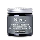 Niyok® 2-in-1 anti-transpirante Deocreme 'Oriental Wood' (40ml) • Natürliches Deo ohne Aluminium • 24h Schutz vor Geruch & Schweiß • Deodorant Creme Unisex • Feste Deo Creme vegan