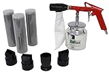TRUTZHOLM Sandstrahlpistole Druckluft 1/4' Sandstrahlgerät inkl. 2,5Kg Strahlsand, 4 Düsen 1x Auffangbeutel für Rückgewinnung, 3-3,5 bar, 56-113 l/min, bis 0,8mm Körnung