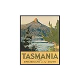 Poster Master Tasmania Australia Wandkunst – Vintage-Wandkunst – Australien Reisedruck – 20,3 x 25,4 cm, ungerahmt, Wandkunst-Poster – tolle Wanddekoration, Geschenk für Zuhause, Büro, Wohnzimmer