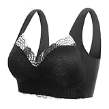 Cocila Sexy Top Spitzen Bustier Unterhemd BH Damen Draht Große Größe Spitze Sport Weste Und Dünner Typ Reif Neckholder Gepolstert Ohne Bügel Still Groesse 105 B Weiß Rot 75 D Neckhold